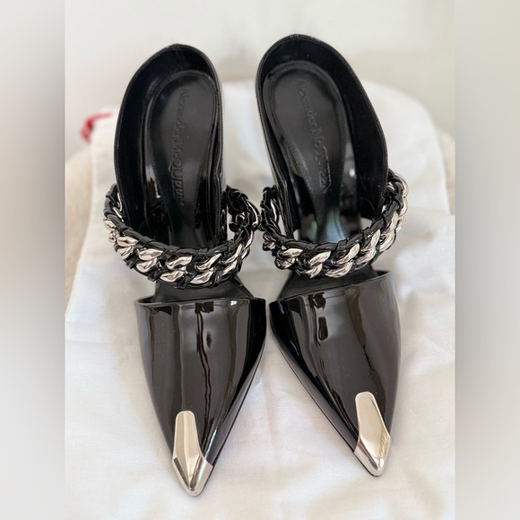 ALEXANDER MCQUEEN PUNK CHAIN 85 MM MULES - Picture 7 of 11